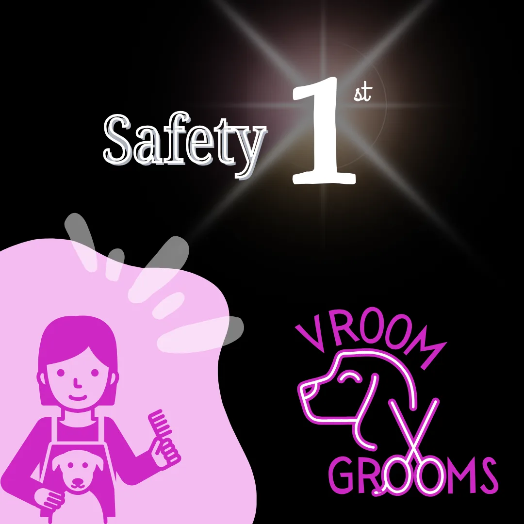 At Vroom Grooms LLC, safety is our top priority when it comes to grooming your furry friends. Here’s why we are dedicated to being a safety-first dog grooming company: