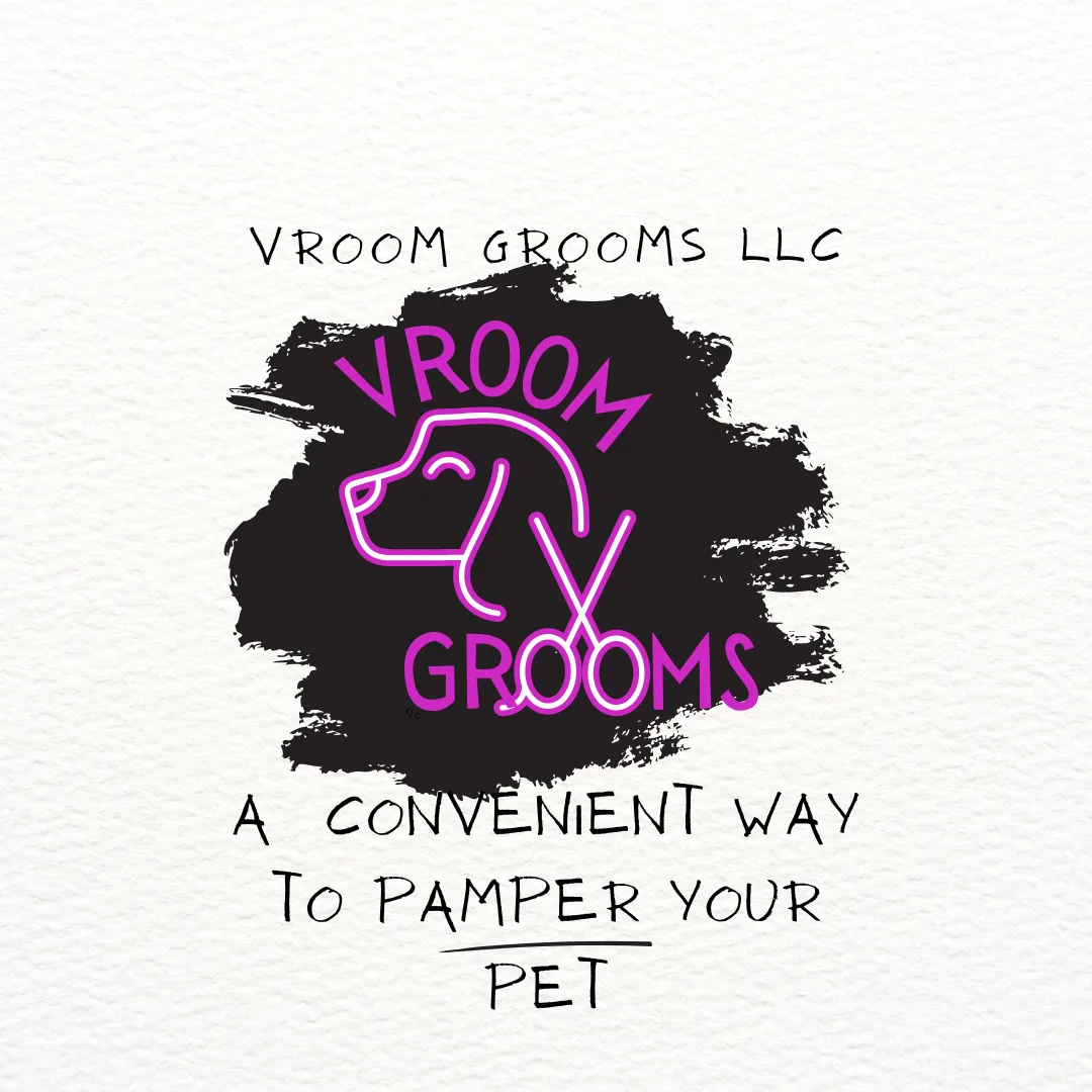 🚀✨ Ready to give your fur-baby the ultimate spa day? Contact Vroom Grooms LLC where tails wag and fur shines! 🐾🛁