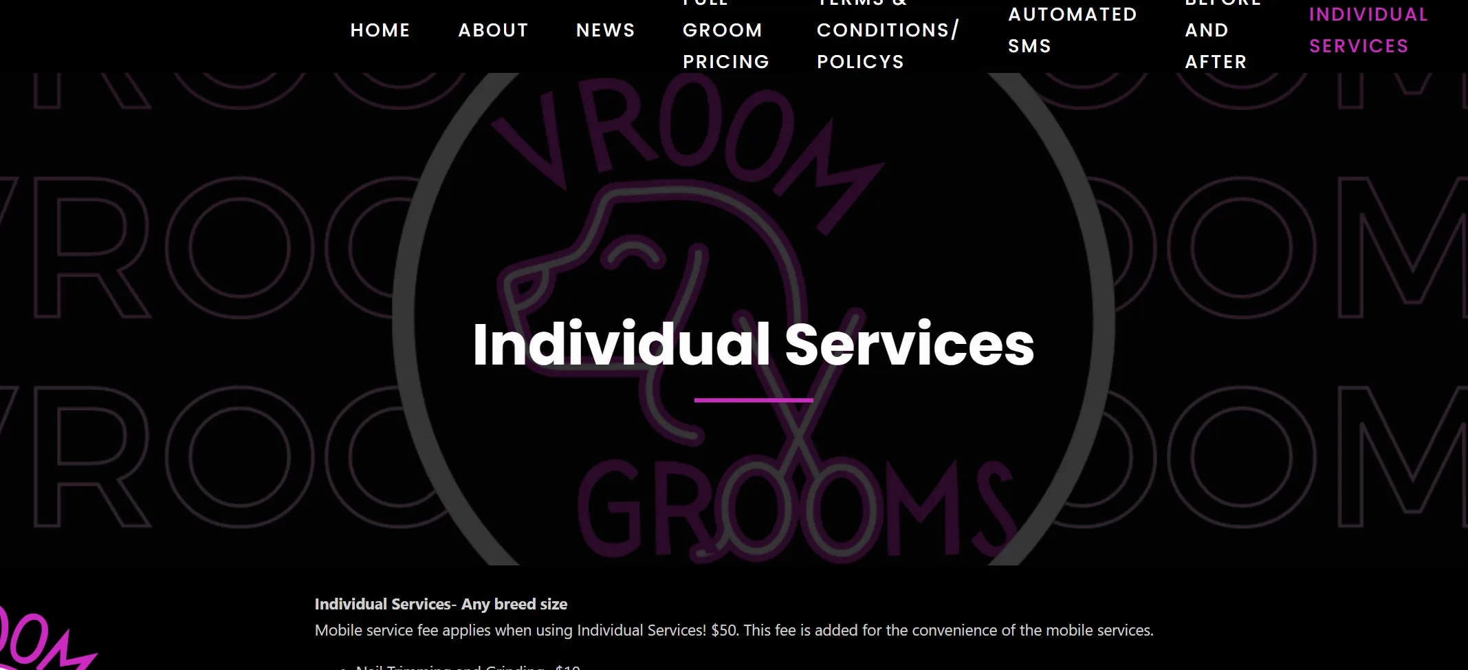 We offer Individual Service with an added fee with the service.