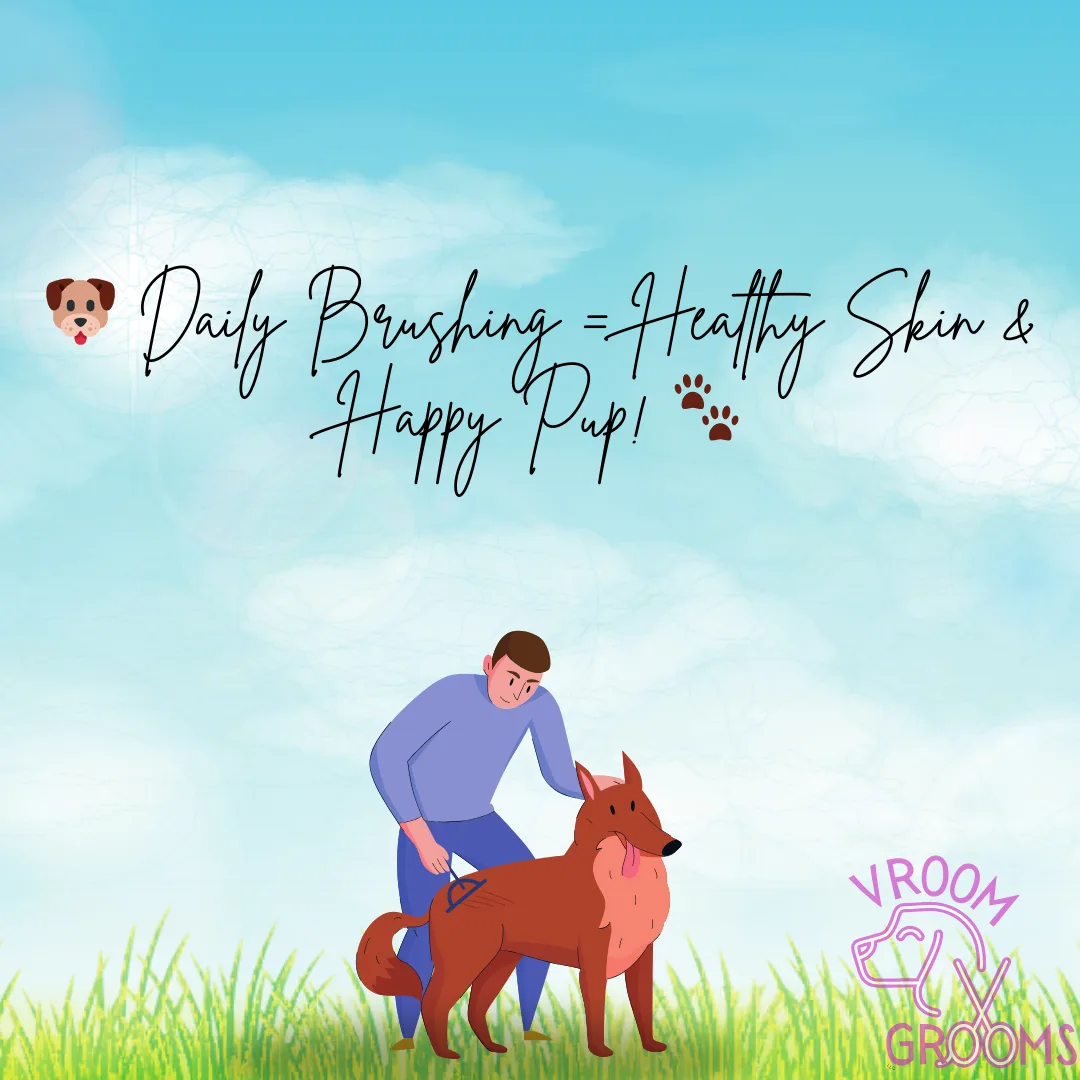 🐶 Daily Brushing = Healthy Skin & Happy Pup! 🐾