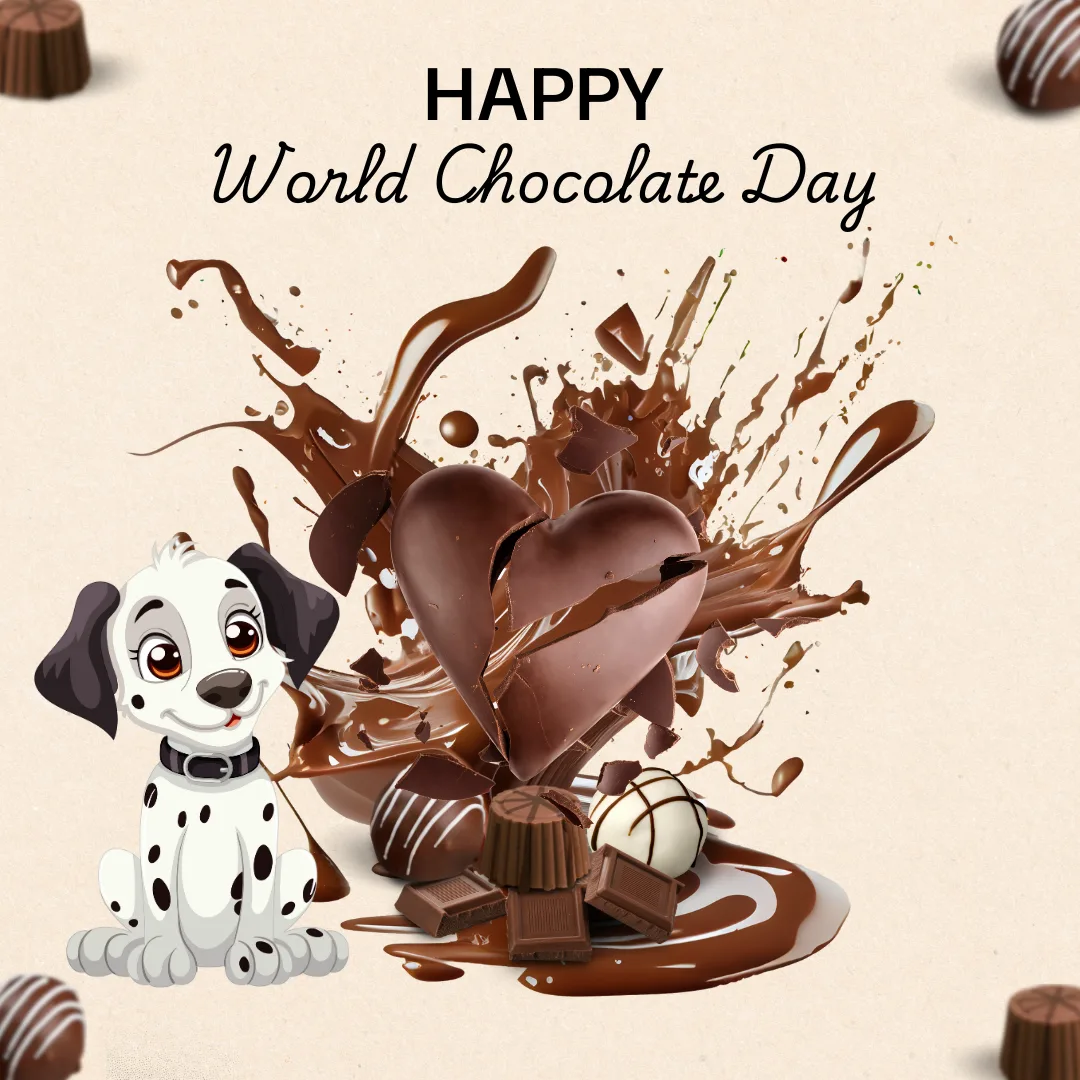 🎉🍫 World Chocolate Day Meets Spotty Royalty! 🐾🐶Did you know Dalmatians are born without their spots? 😲 These stylish pups develop their iconic markings as they grow—talk about a glow-up! ✨