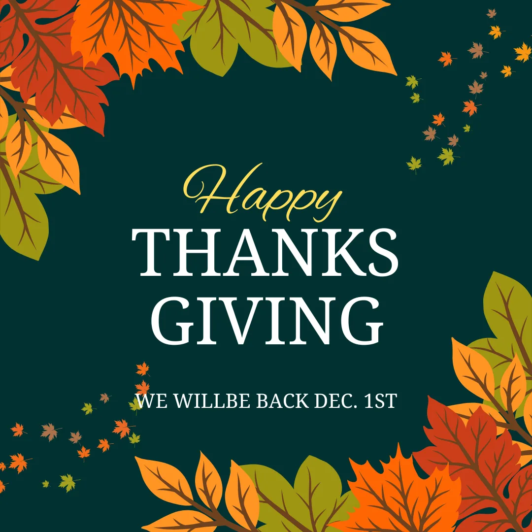 🦃 Vroom Grooms LLC Closed for Thanksgiving Week